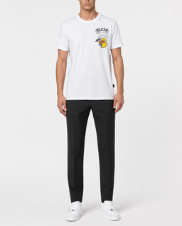 Biały t-shirt z kolorowym printem - Image #3