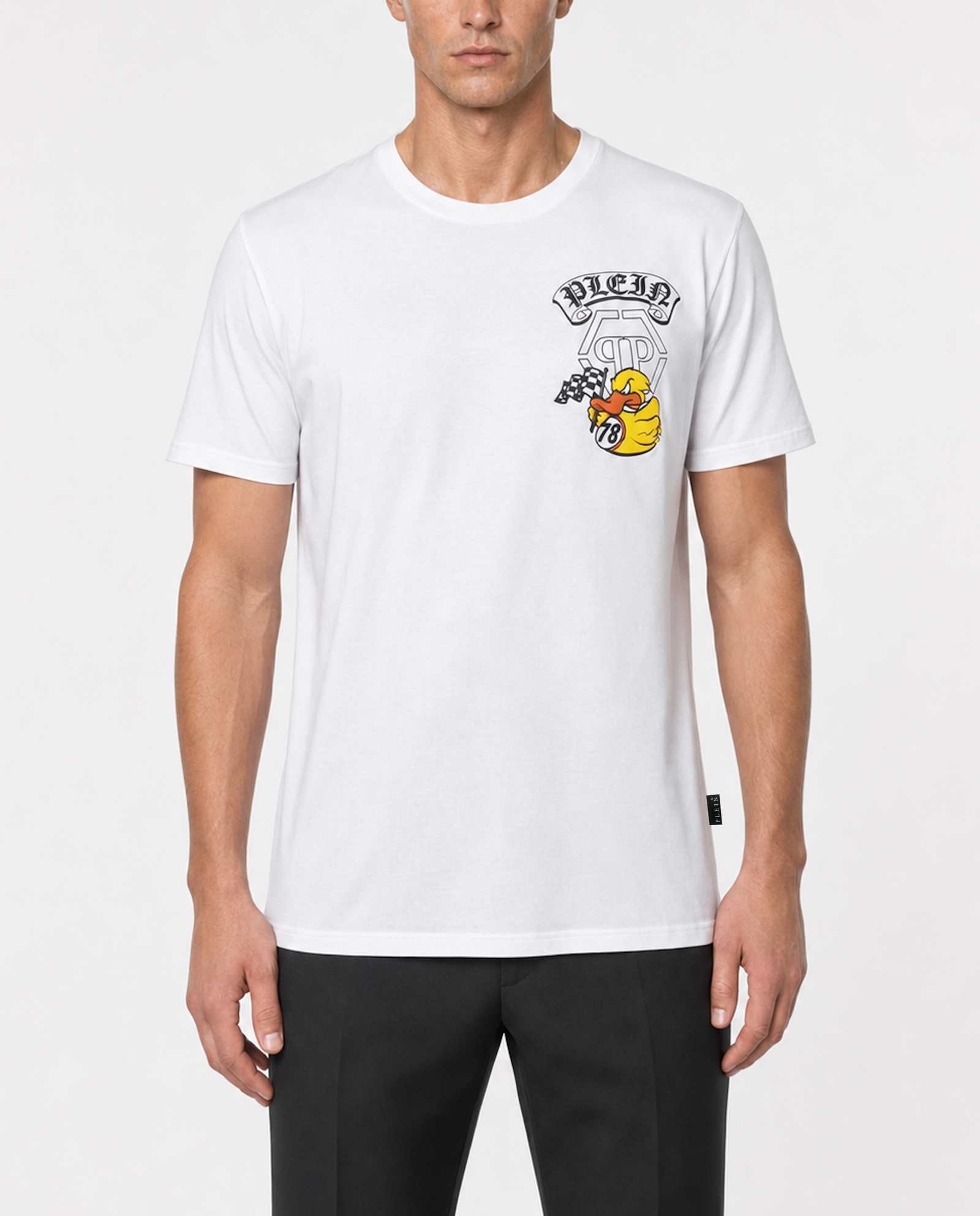 Biały t-shirt z kolorowym printem - Image #1
