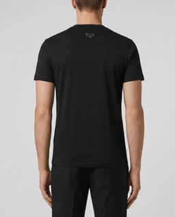 Czarny t-shirt z kolorowym printem - Image #2