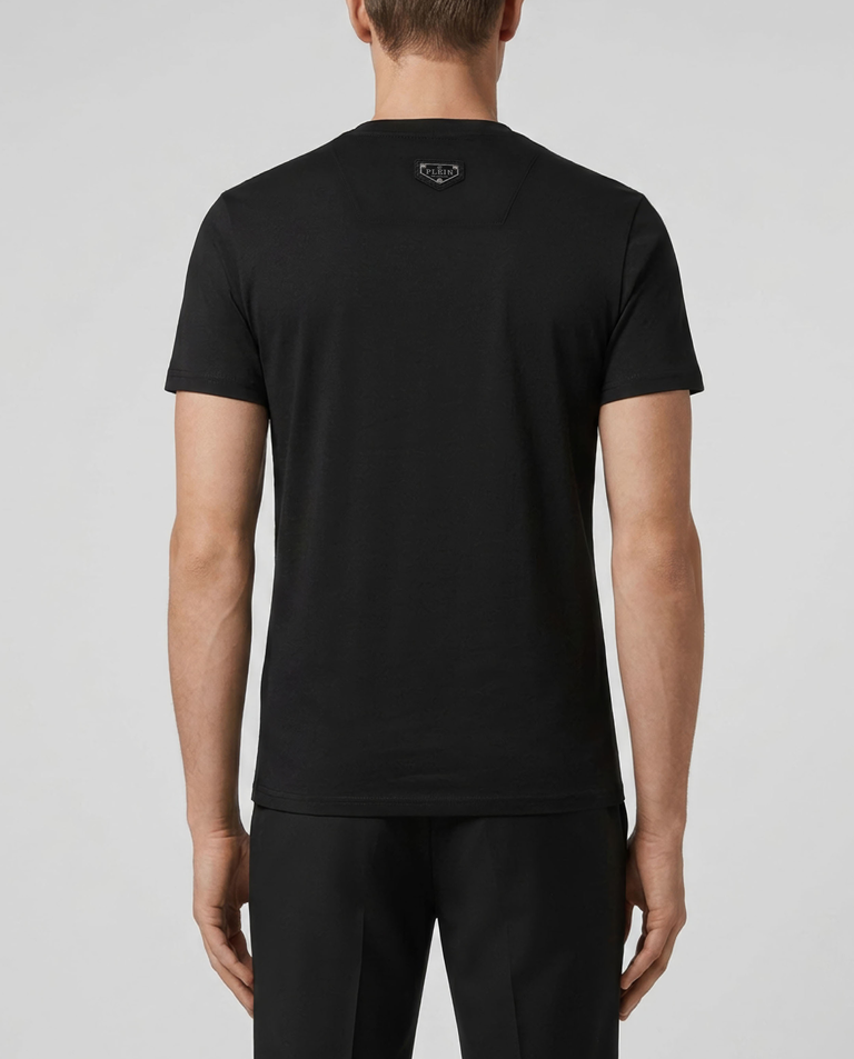 Czarny t-shirt z kolorowym printem - Image #2