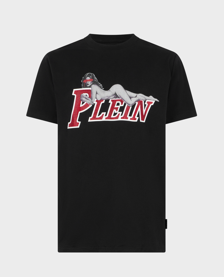 Czarny t-shirt z grafiką i logo Pin Up