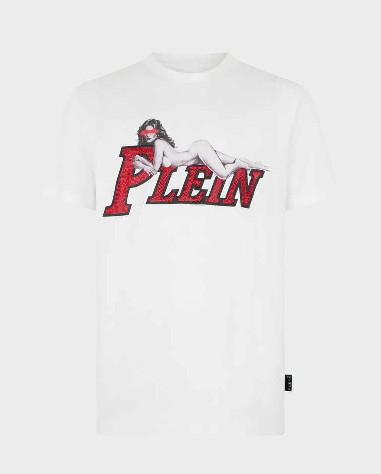 Biały t-shirt z grafiką i logo Pin Up