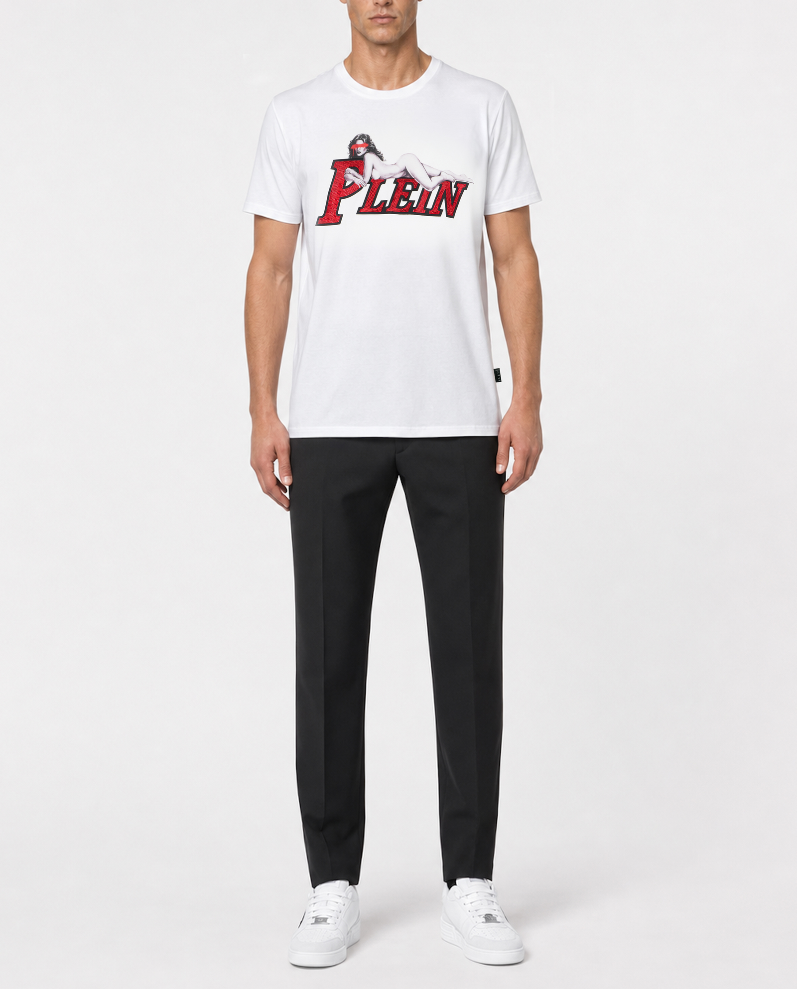 Biały t-shirt z grafiką i logo Pin Up - Image #3