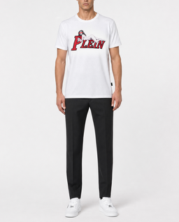 Biały t-shirt z grafiką i logo Pin Up - Image #3