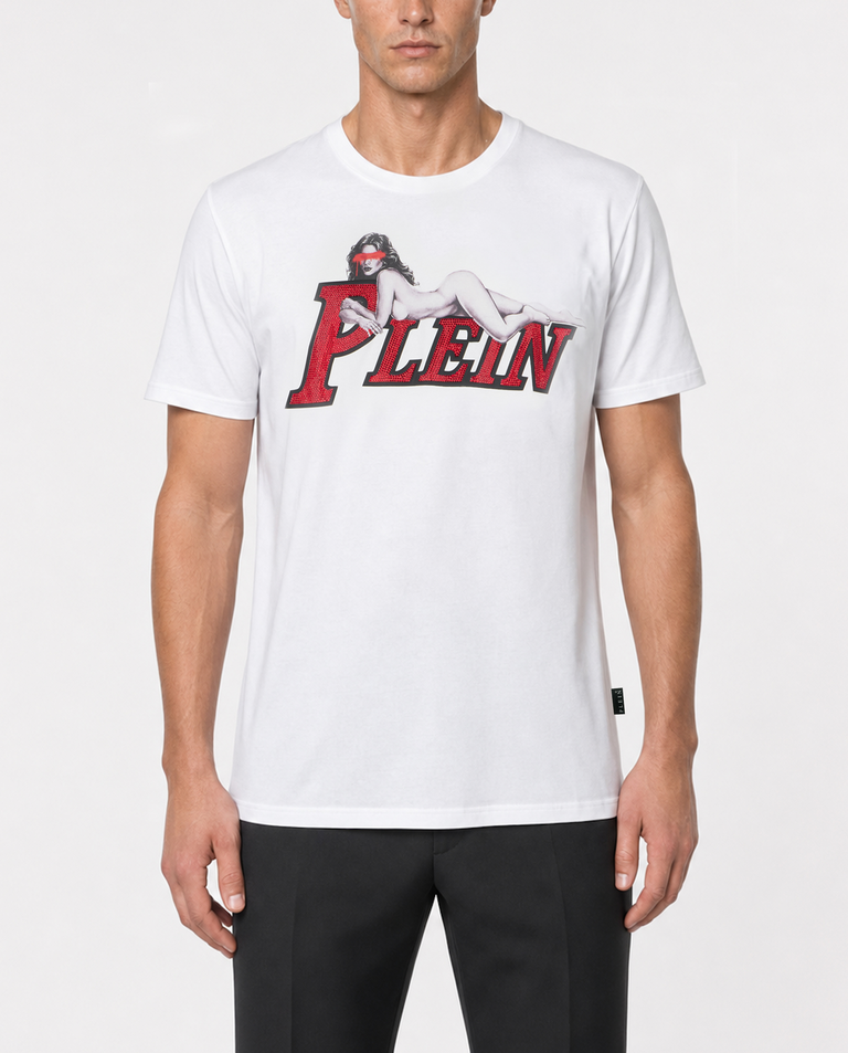Biały t-shirt z grafiką i logo Pin Up