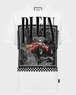 Biały t-shirt z motywem - Image #0