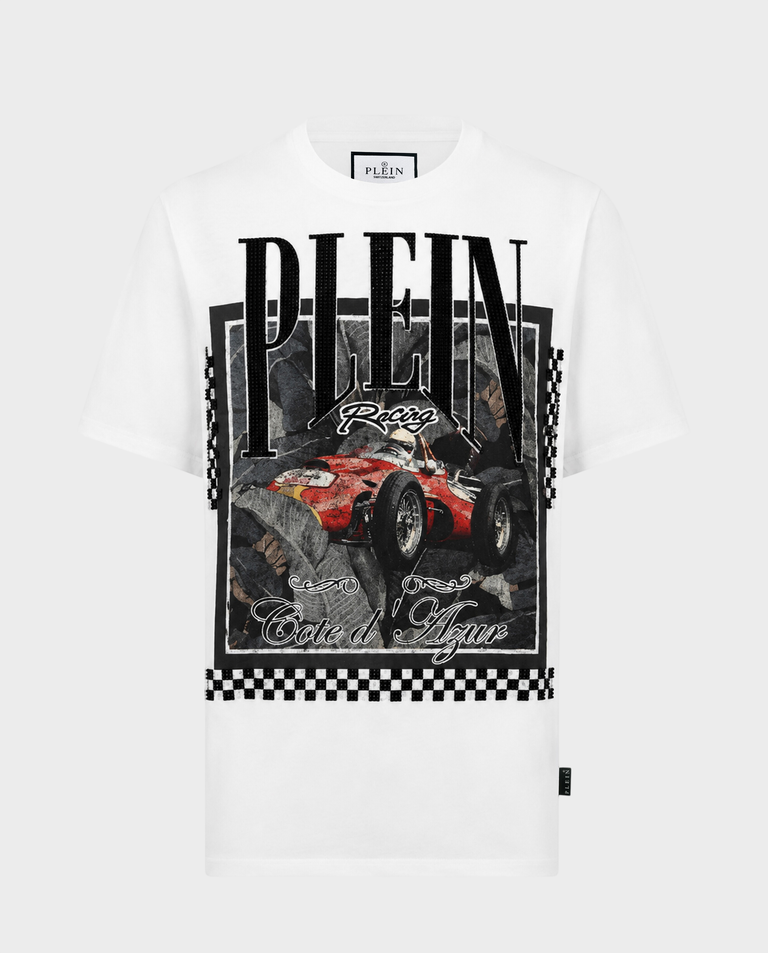 Biały t-shirt z motywem