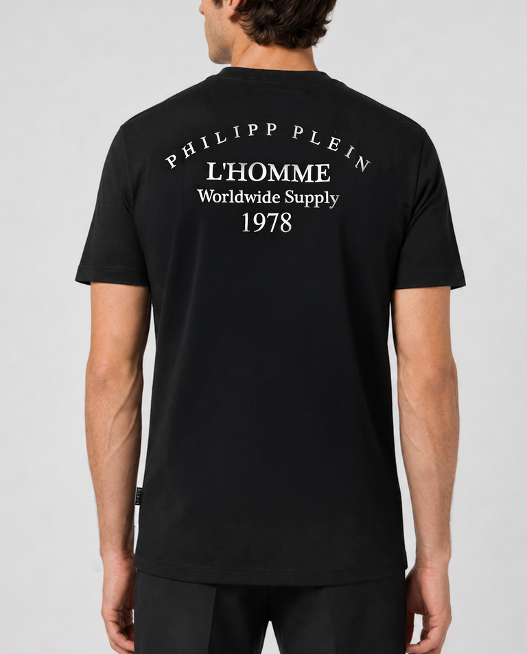 Czarny t-shirt z napisami - Image #2