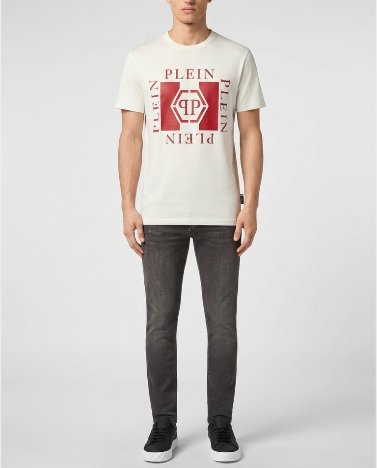 Biały t-shirt z nadrukiem PP - Image #2