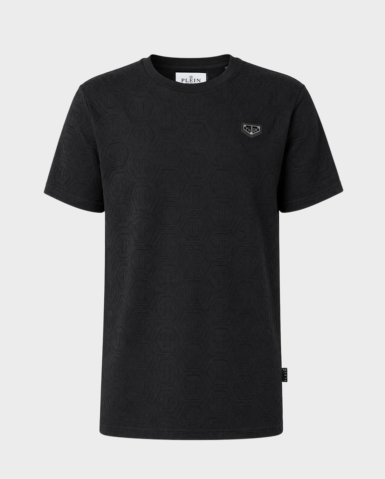 Czarny t-shirt z monogramem