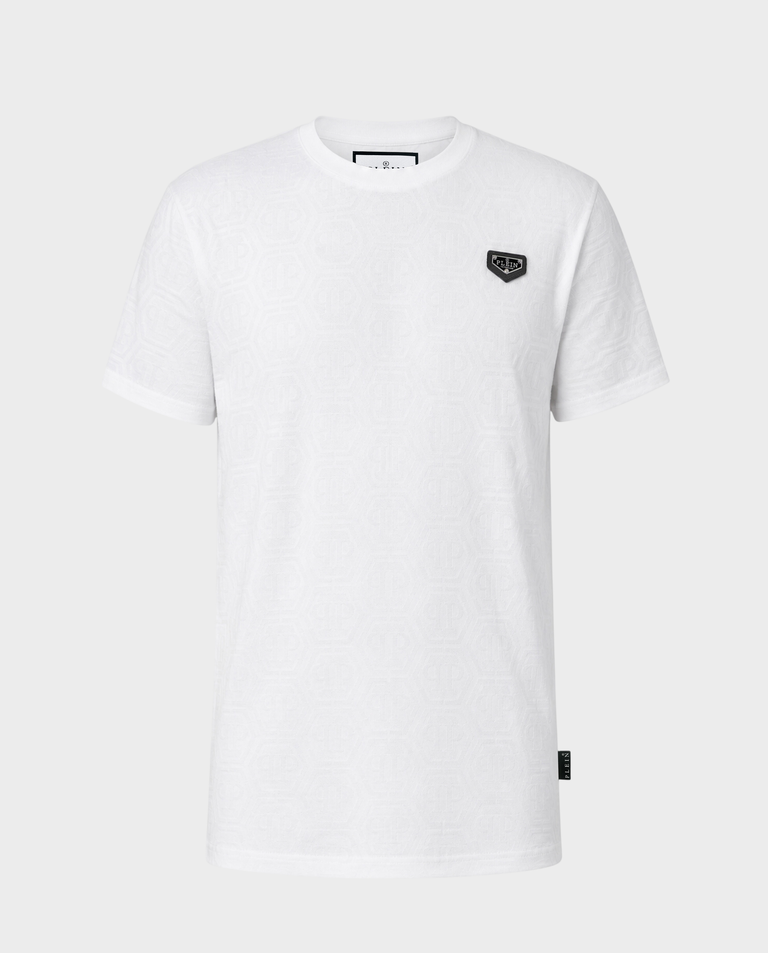 Biały T-shirt z monogramem