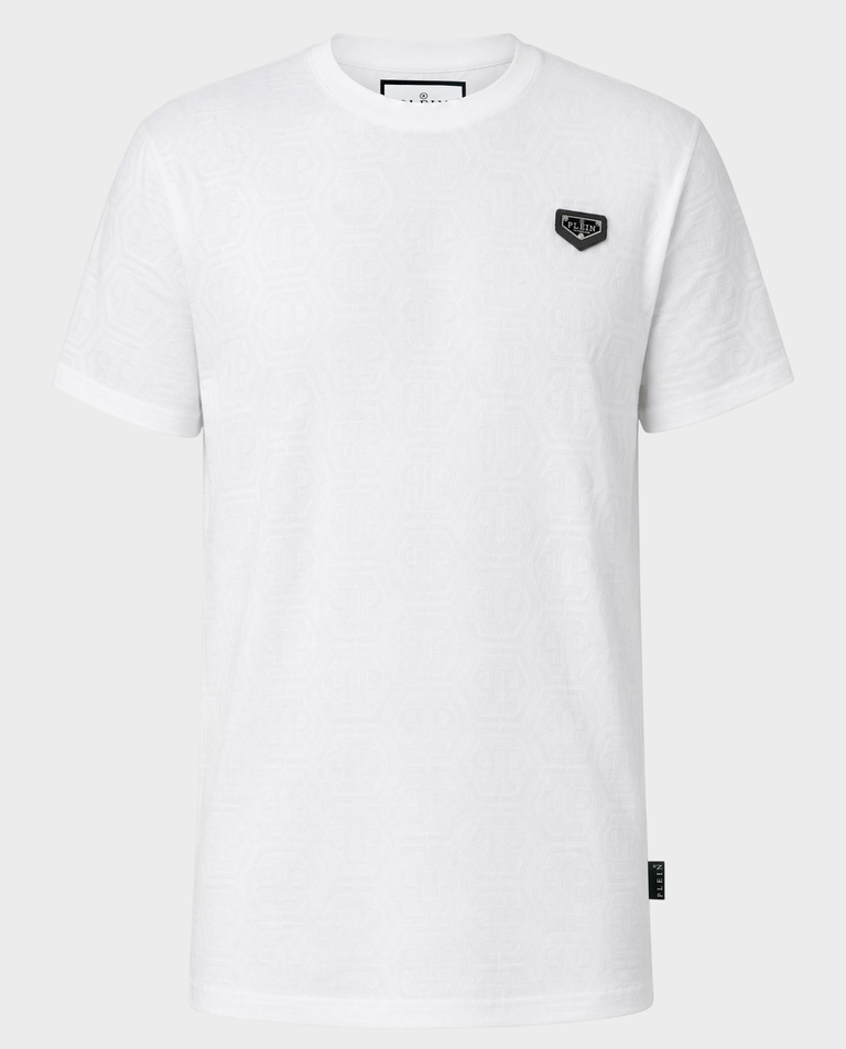 Biały T-shirt z monogramem