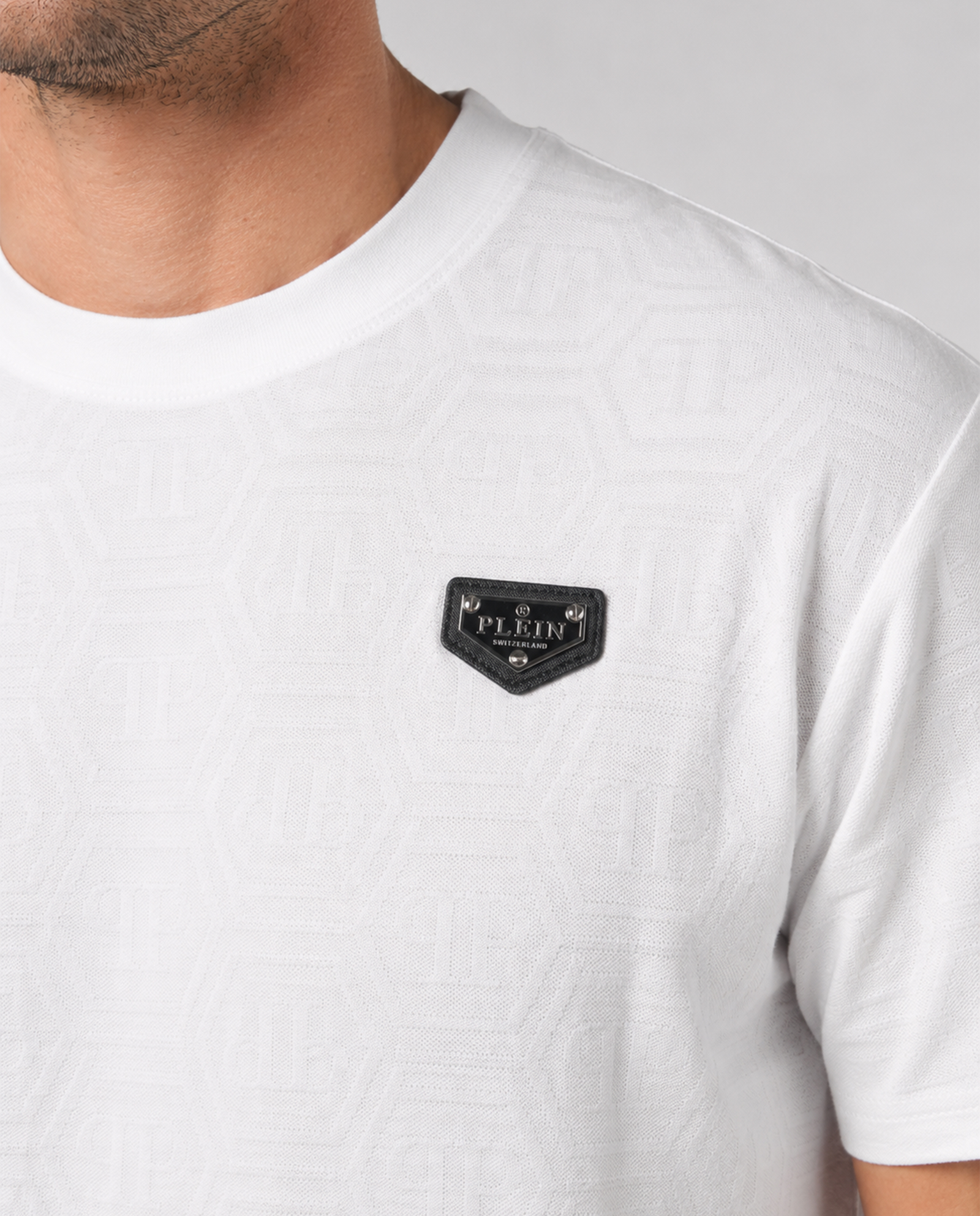 Biały T-shirt z monogramem - Image #4