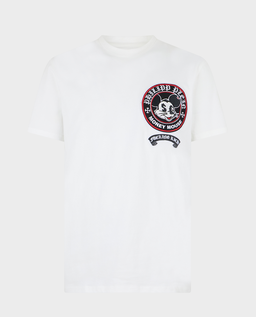 Biały t-shirt z naszywką - Image #0