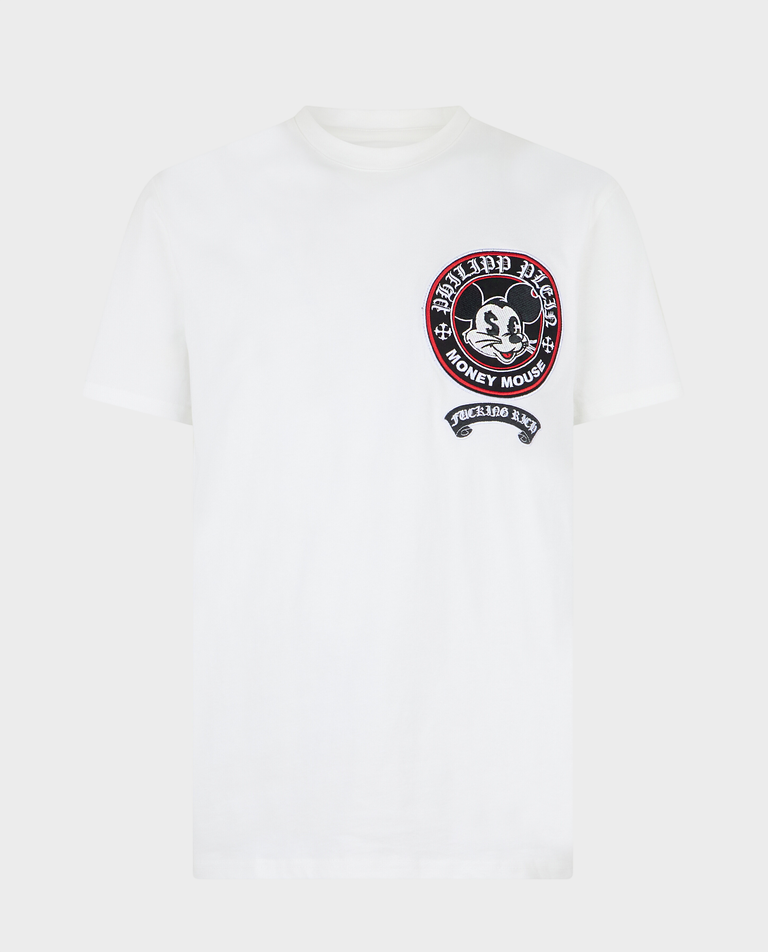 Biały t-shirt z naszywką
