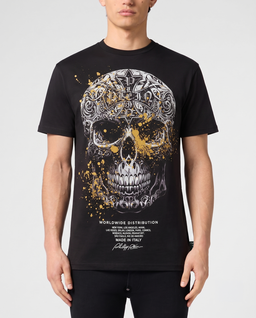 Czarny t-shirt z motywem czaszki - Image #1