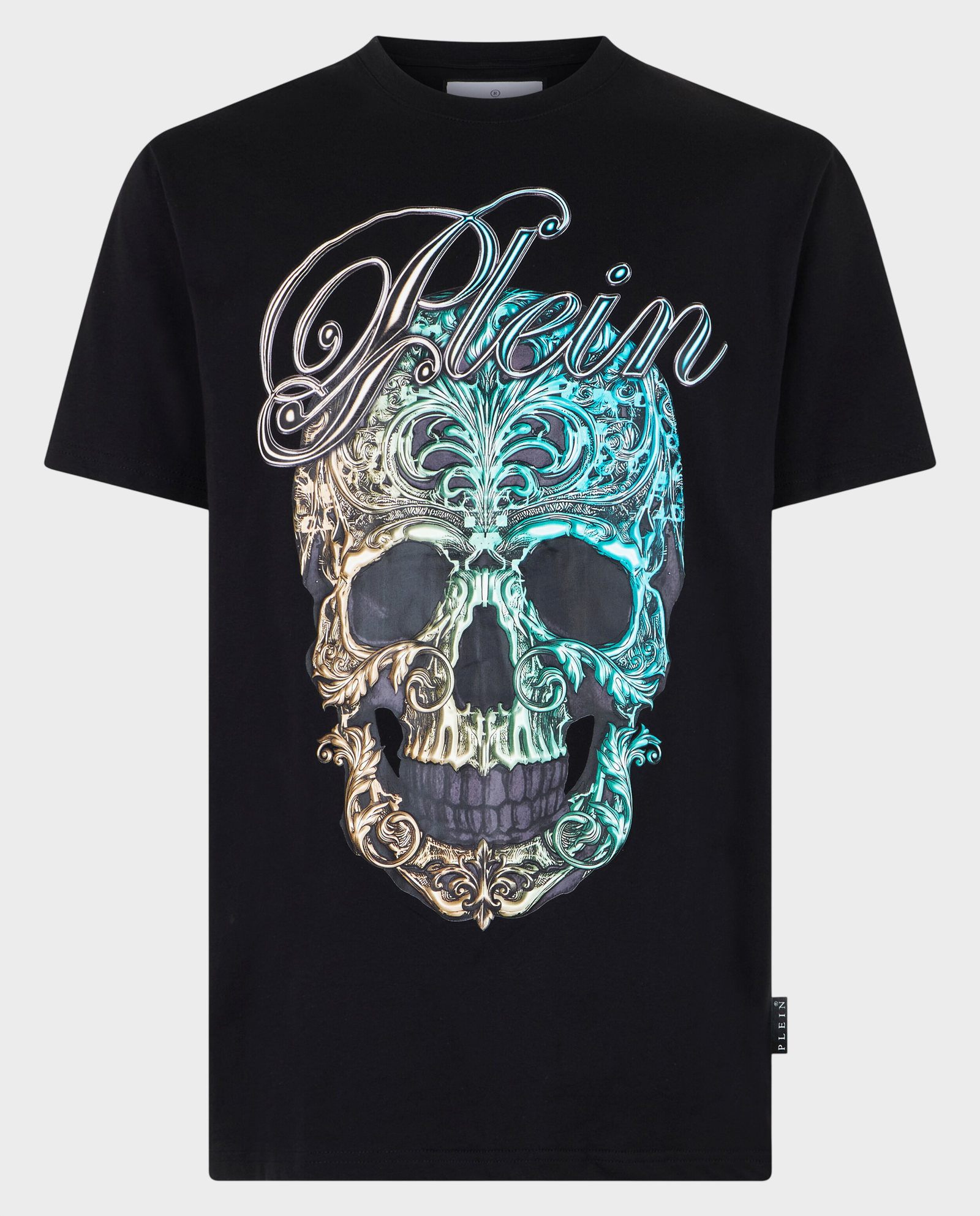 Czarny bawełniany T-shirt Plein Skull Baroque - Image #0