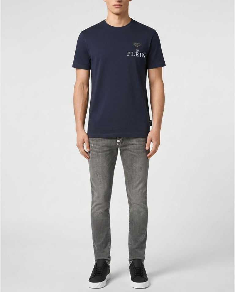 Granatowy t-shirt z logo - Image #2