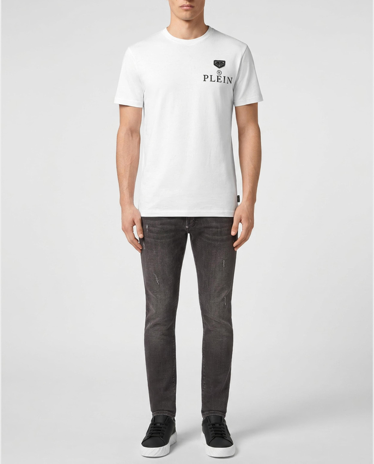Biały t-shirt z logo - Image #2