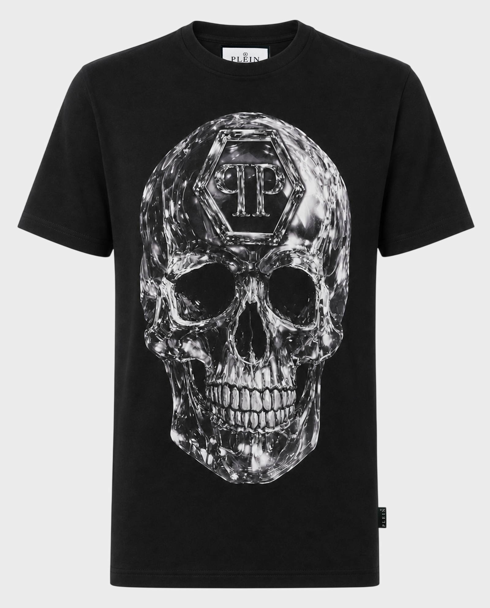 Czarny t-shirt z motywem czaszki - Image #0