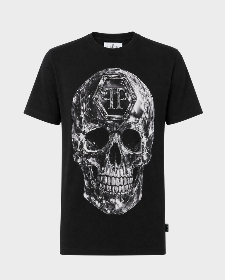 Czarny t-shirt z motywem czaszki