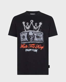 Czarny t-shirt z nadrukiem - Image #0