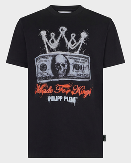 Czarny t-shirt z nadrukiem - Image #0