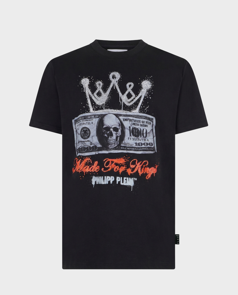 Czarny t-shirt z nadrukiem