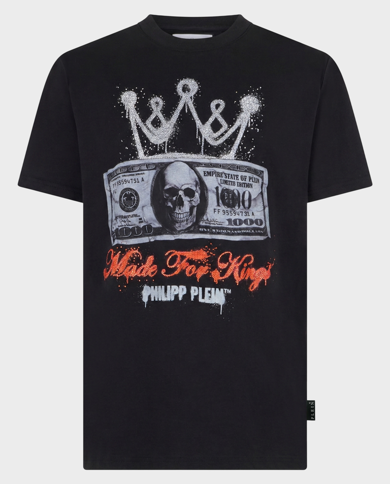 Czarny t-shirt z nadrukiem