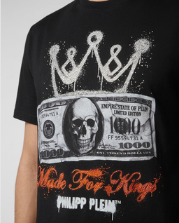Czarny t-shirt z nadrukiem - Image #4