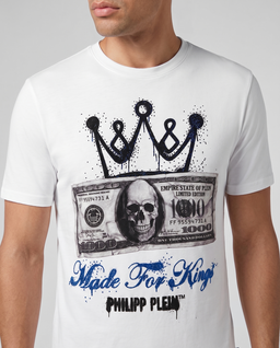 Biały t-shirt z motywem banknotu - Image #3