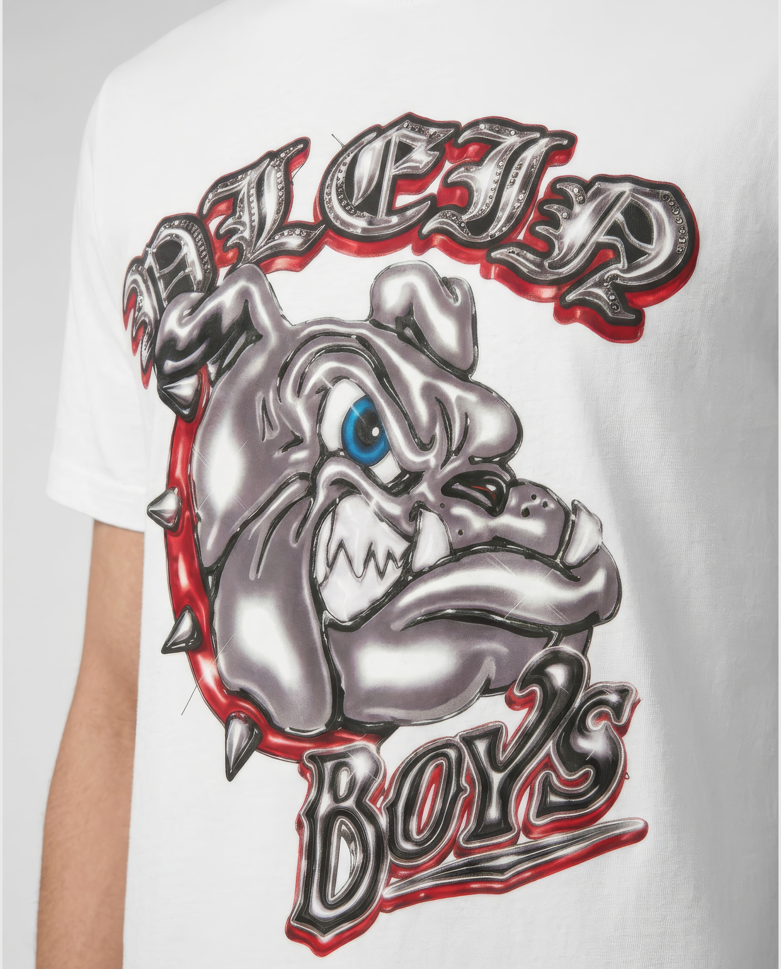 Biały t-shirt z motywem buldoga - Image #2