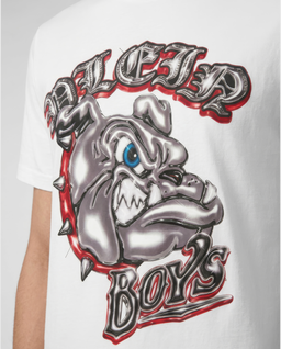 Biały t-shirt z motywem buldoga - Image #2