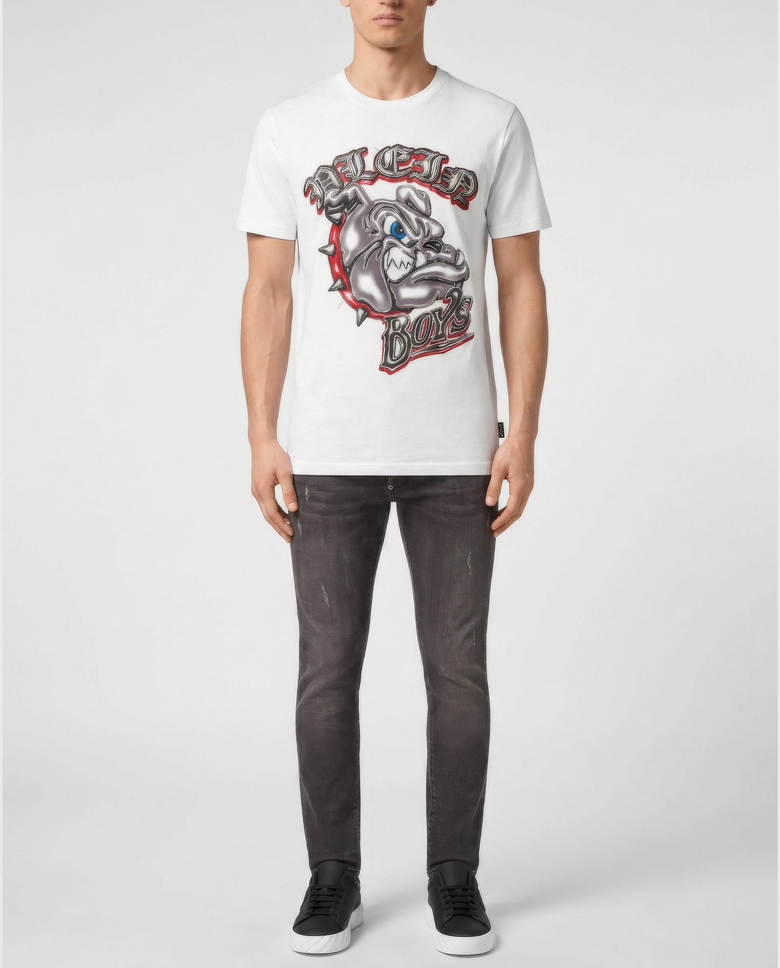 Biały t-shirt z motywem buldoga - Image #3