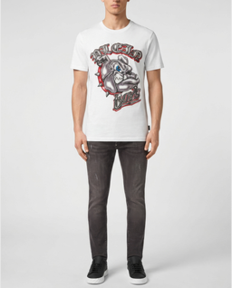 Biały t-shirt z motywem buldoga - Image #3