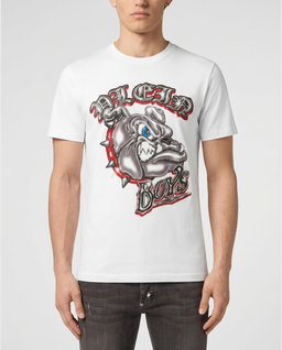 Biały t-shirt z motywem buldoga - Image #1