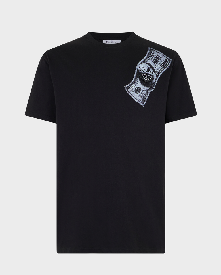 Czarny t-shirt z motywem banknotu