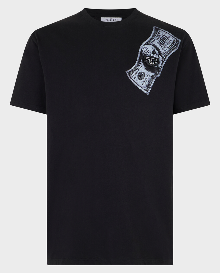 Czarny t-shirt z motywem banknotu