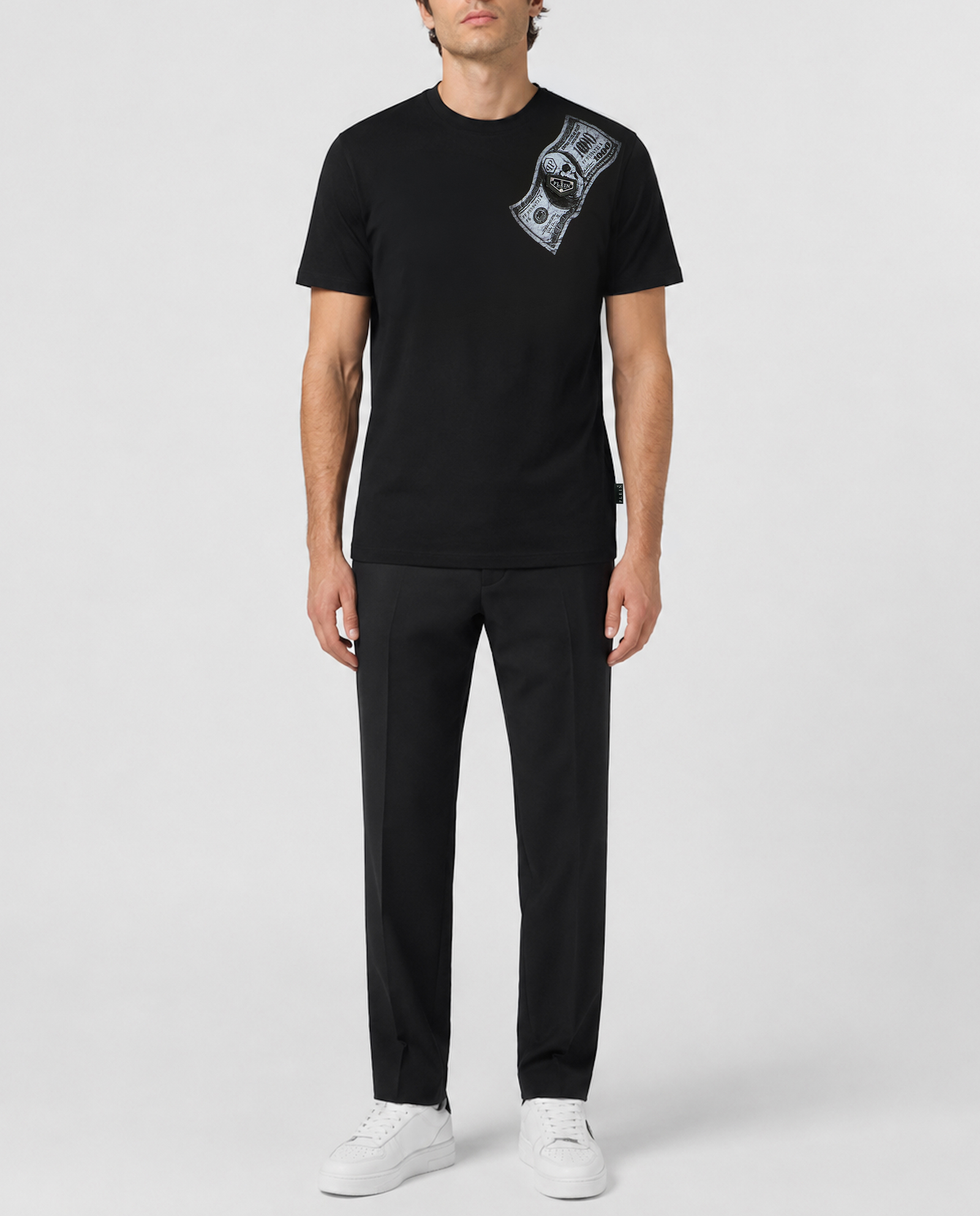 Czarny t-shirt z motywem banknotu - Image #3