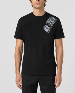 Czarny t-shirt z motywem banknotu - Image #1