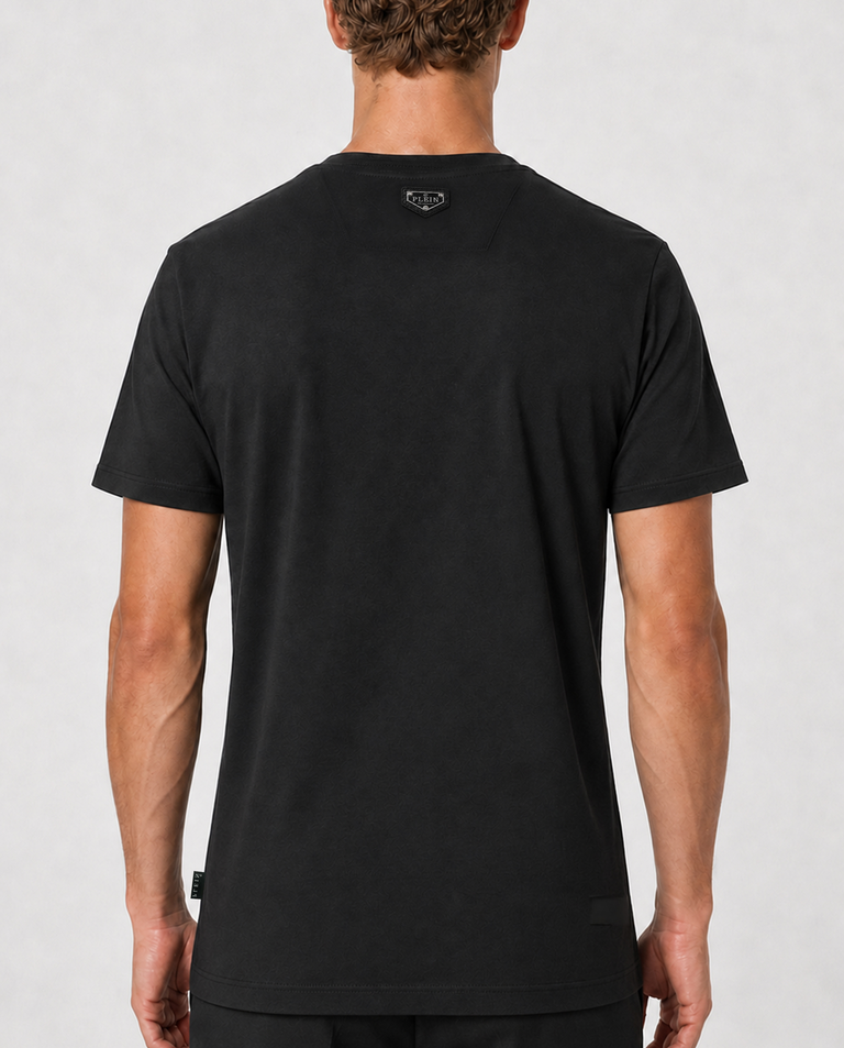 Czarny t-shirt z kolorowymi detalami Dollar - Image #2