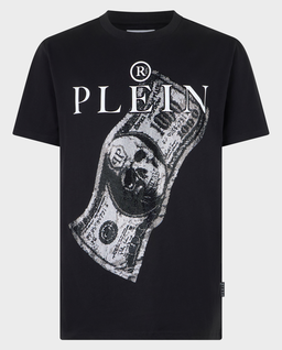 Czarny t-shirt z printem Dollar - Image #0