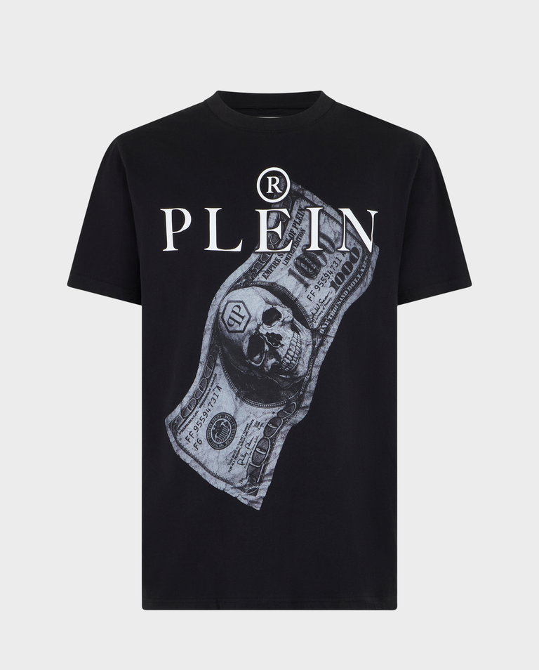 Czarny t-shirt z nadrukiem