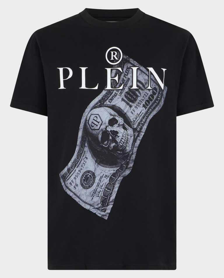 Czarny t-shirt z nadrukiem