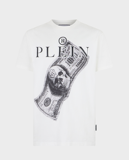 Biały t-shirt z printem Dollar - Image #0