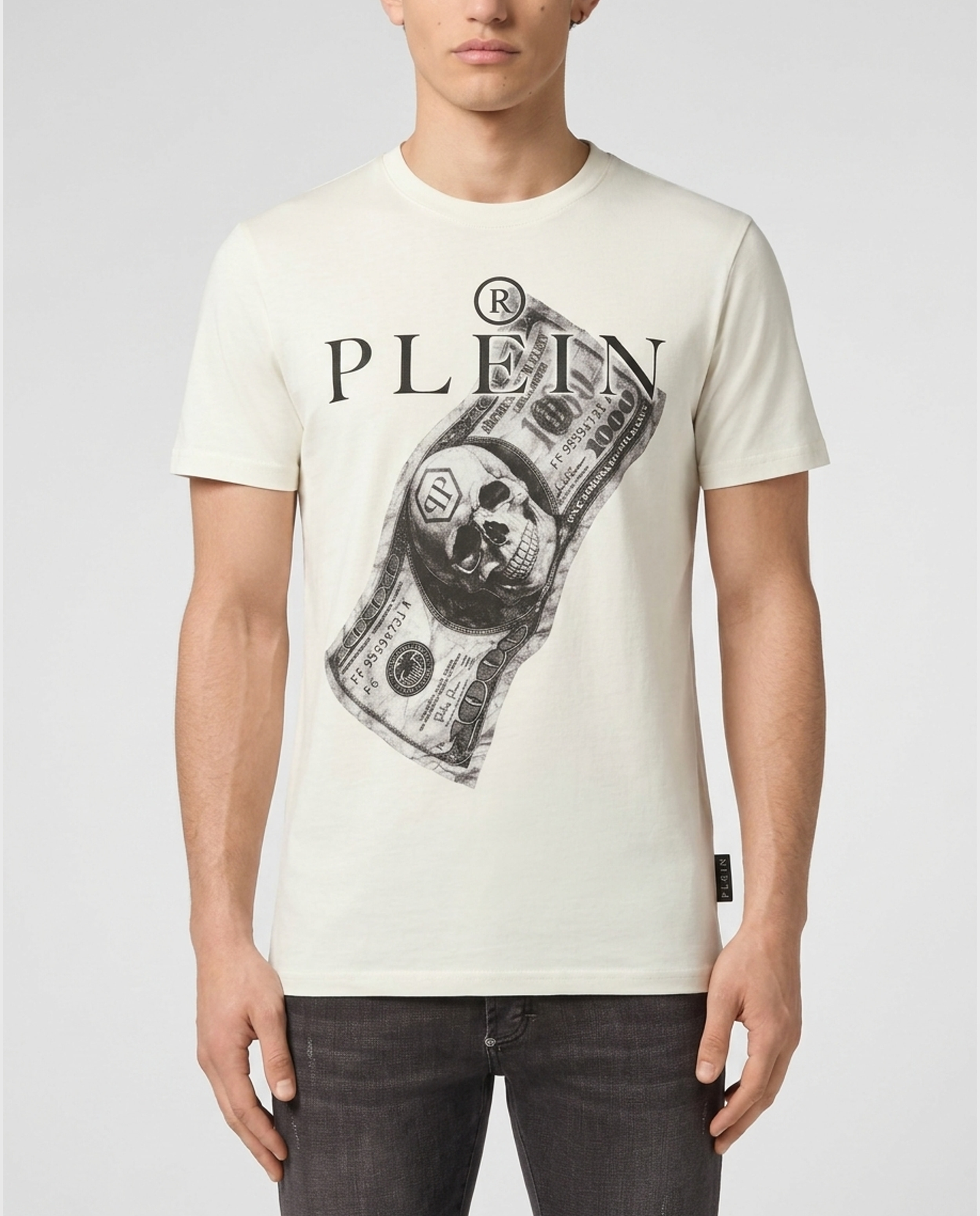 Biały t-shirt z printem Dollar - Image #1