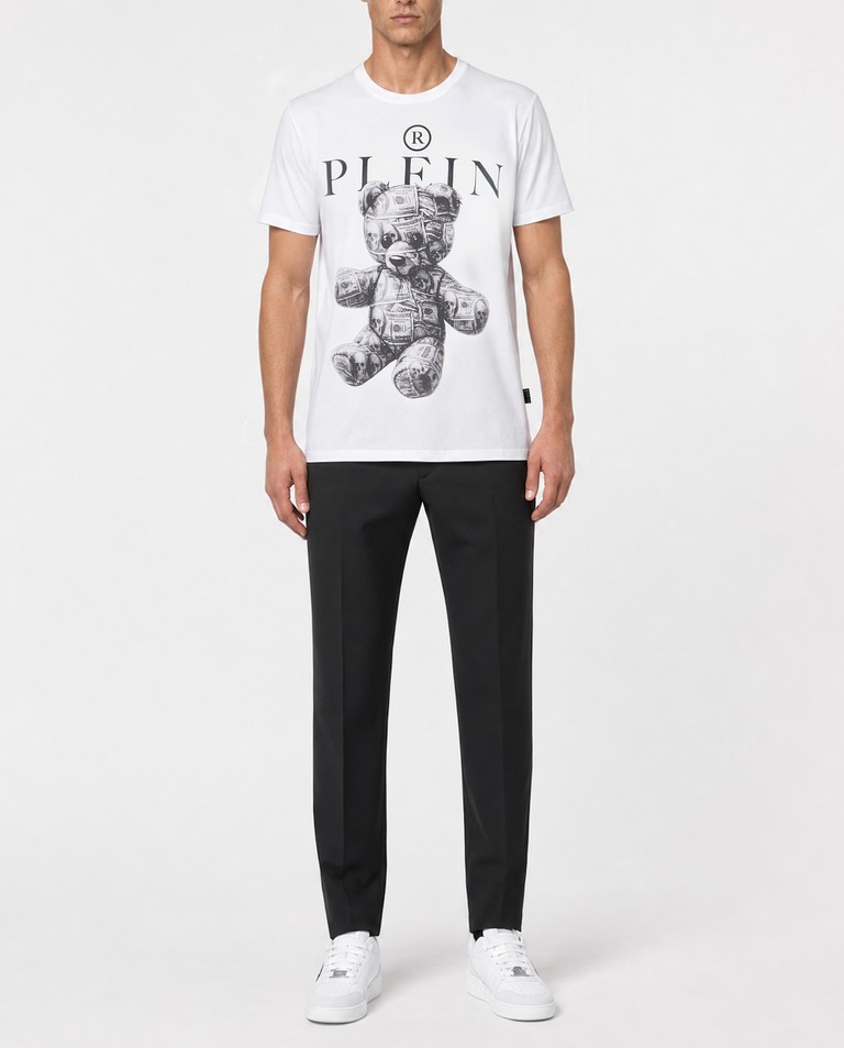 Biały t-shirt z motywem misia - Image #3