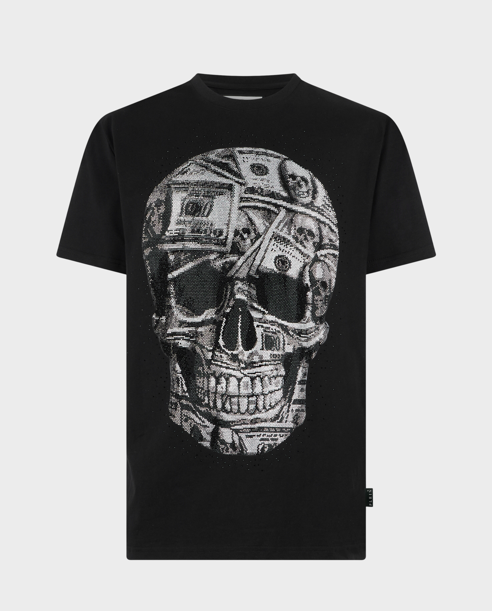 Czarny t-shirt z motywem czaszki - Image #0