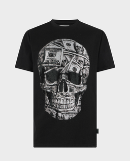 Czarny t-shirt z motywem czaszki - Image #0