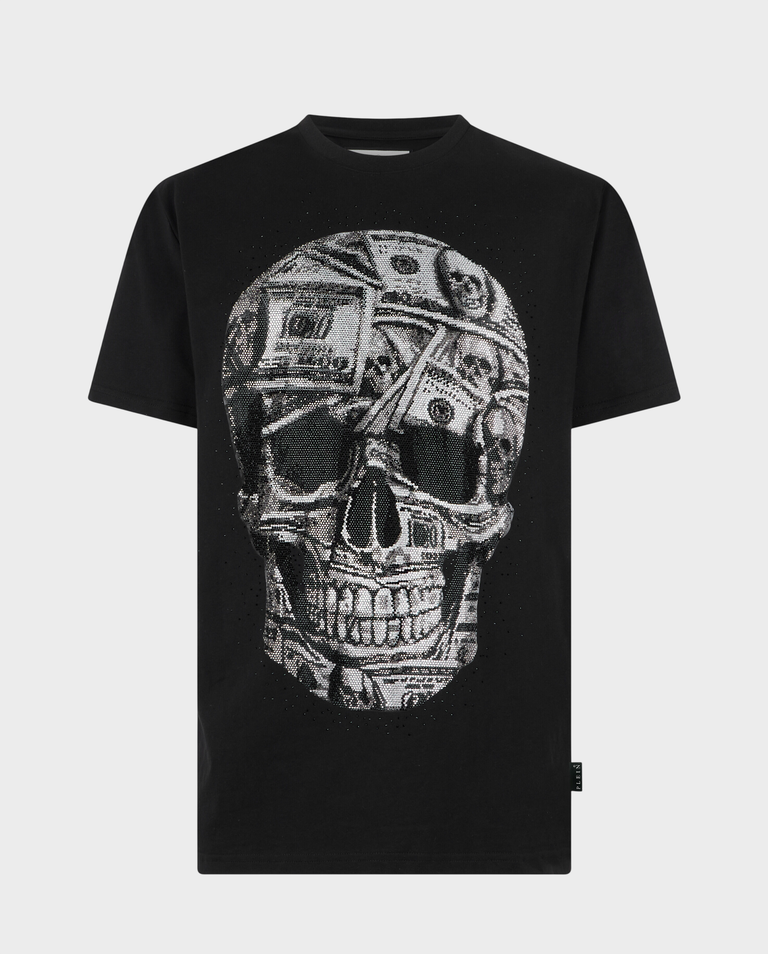 Czarny t-shirt z motywem czaszki